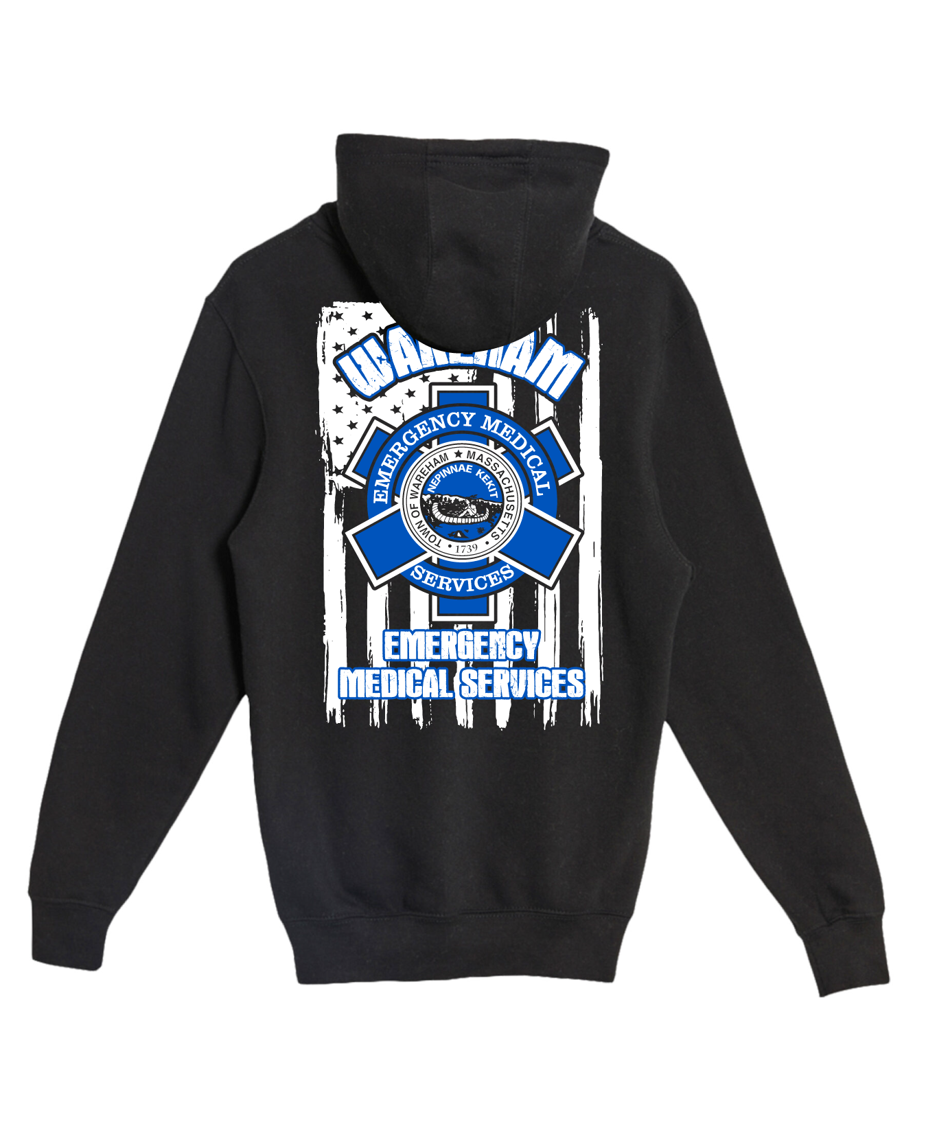 Wareham EMS Comfort Unisex Hooded Sweatshirt - American Flag