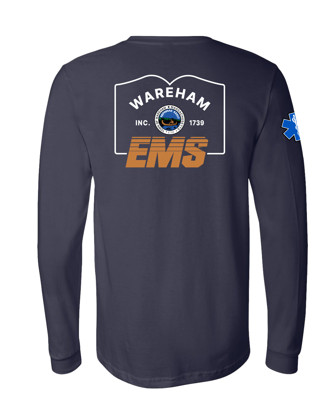 Wareham EMS Comfort Unisex Cotton LS Tee - Town Sign