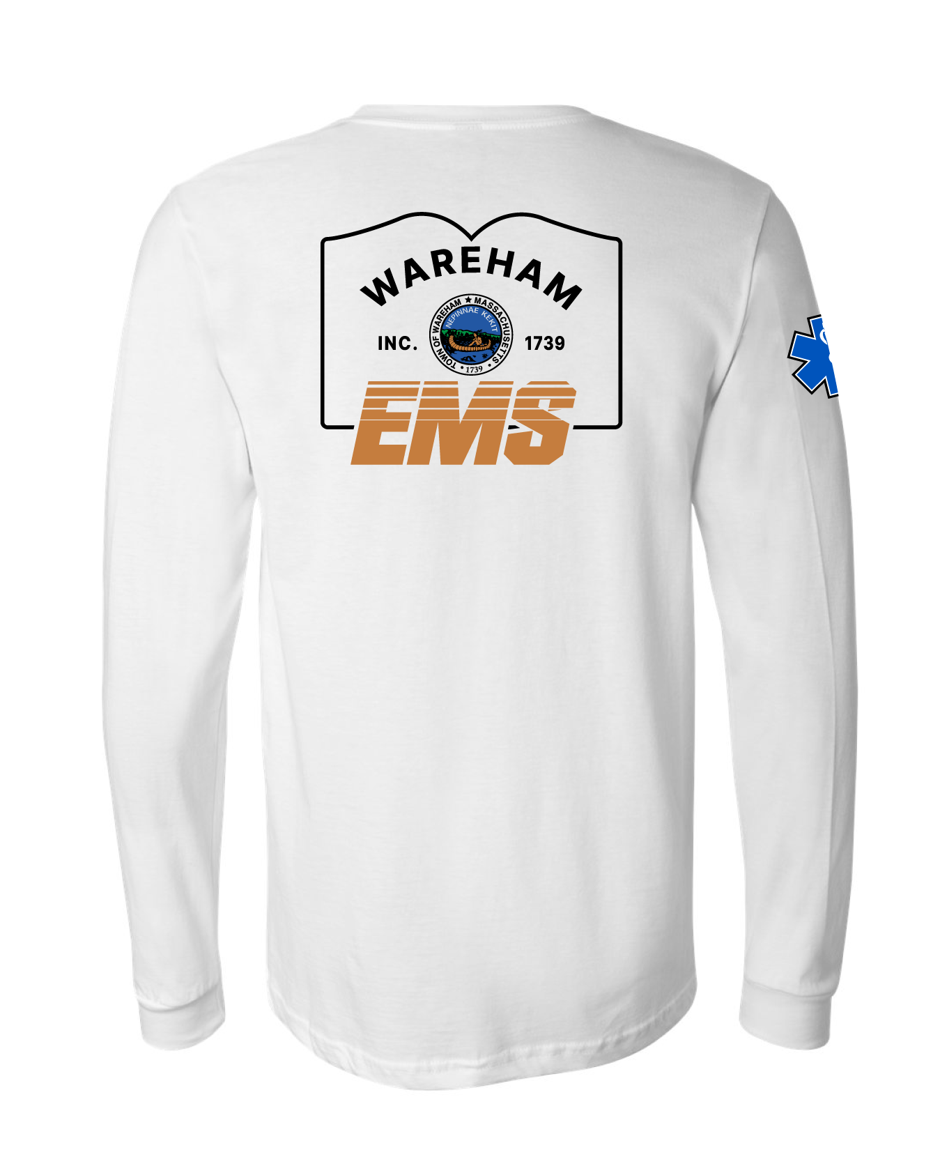 Wareham EMS Comfort Unisex Cotton LS Tee - Town Sign