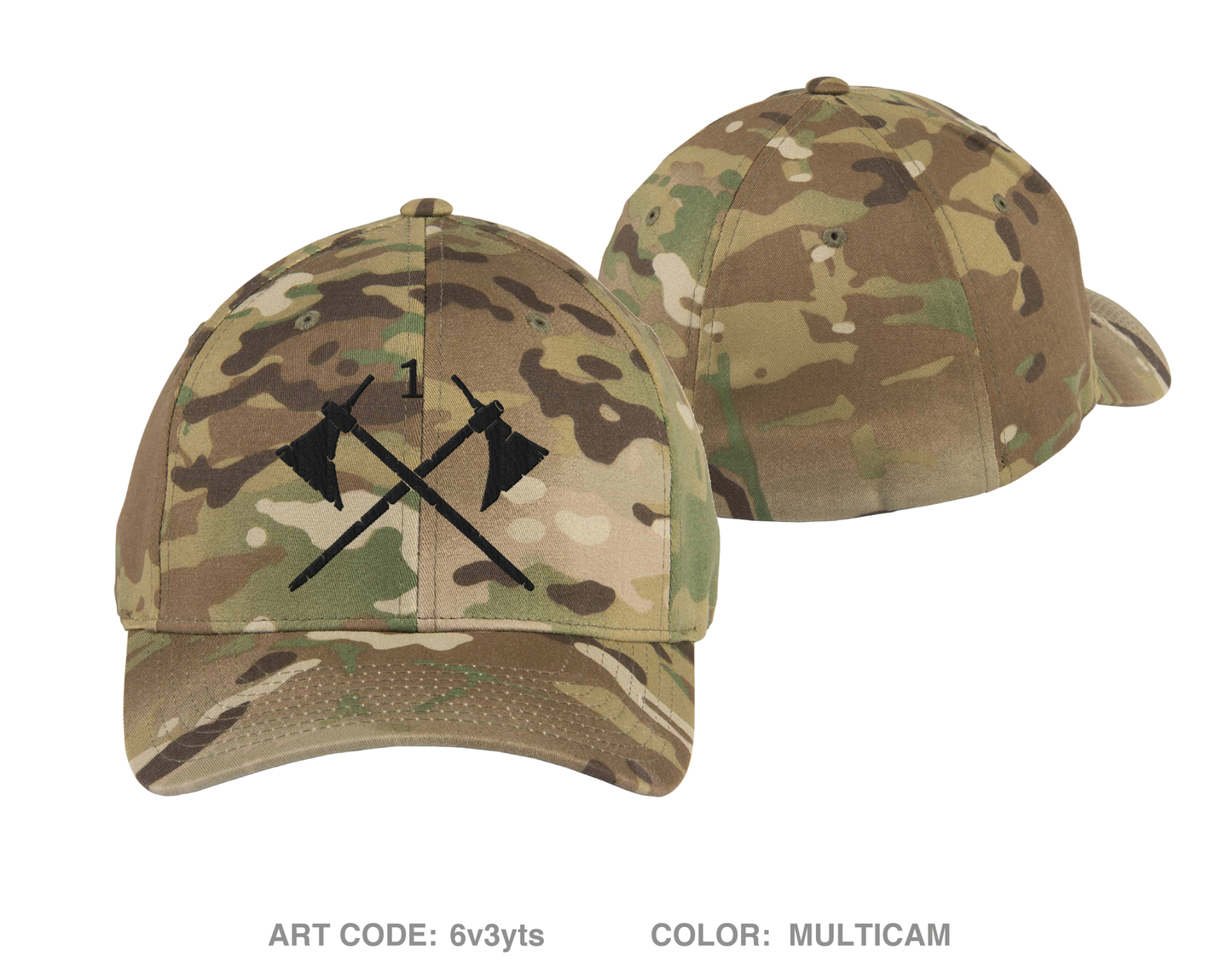 1-23 Infantry Battalion "Tomahawks" Embroidered Flexfit Cap - 6v3yts