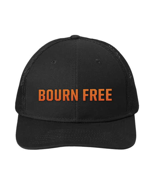 Bourn Free Embroidered Snapback Trucker Cap - Word Logo