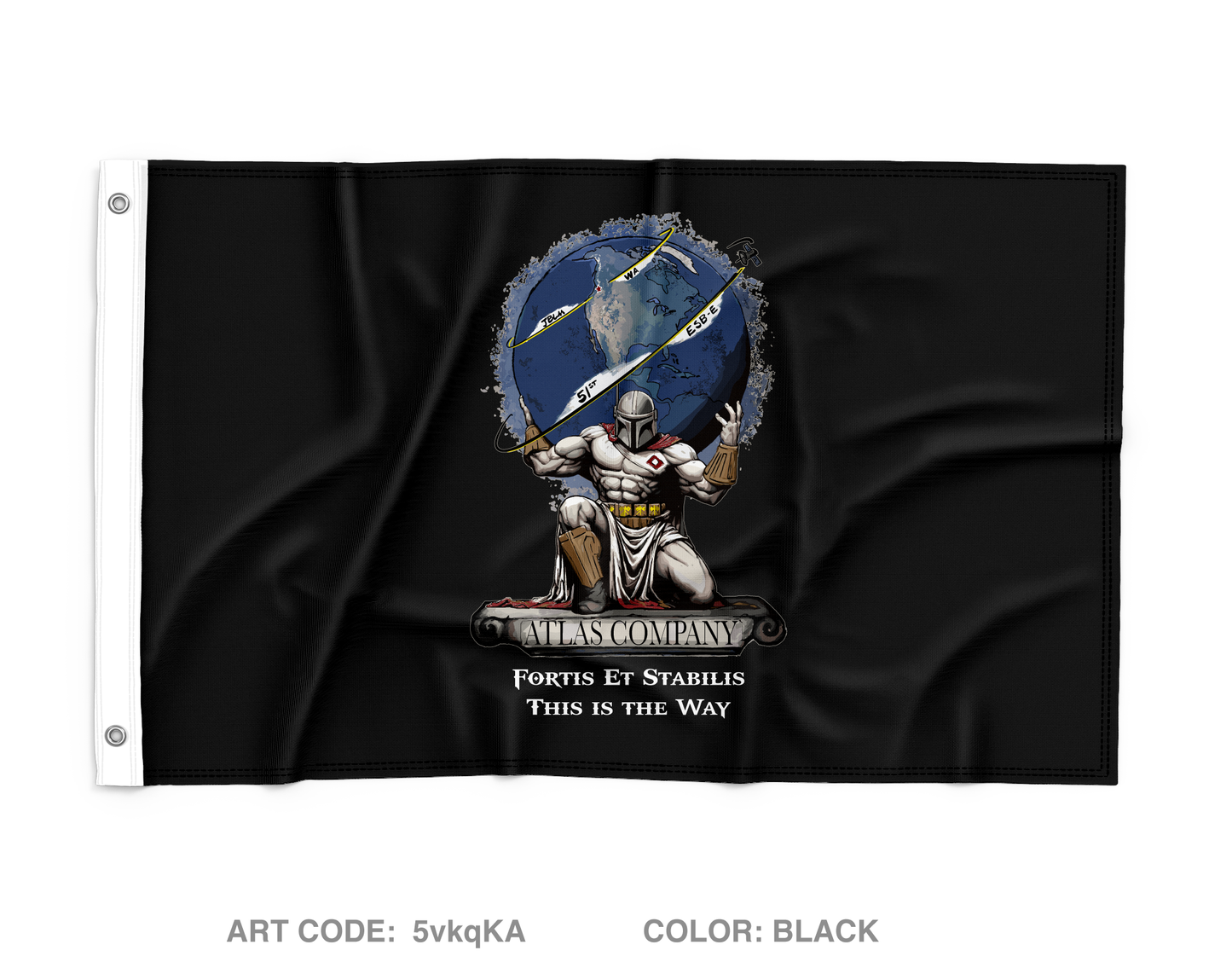 A Co 51st ESB-E Wall Flag - 5vkqKA