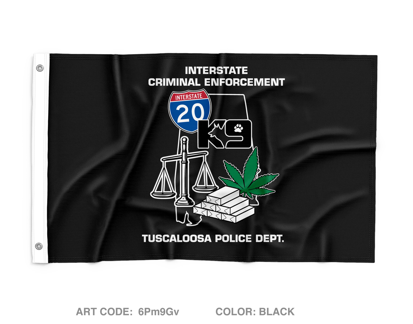 Interstate criminal enforcement Wall Flag - 6Pm9Gv