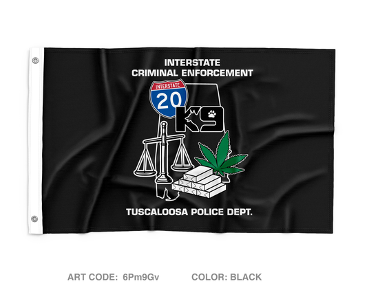 Interstate criminal enforcement Wall Flag - 6Pm9Gv