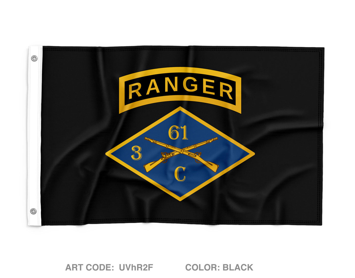 C Trp, 3-61 Cav Wall Flag - UVhR2F