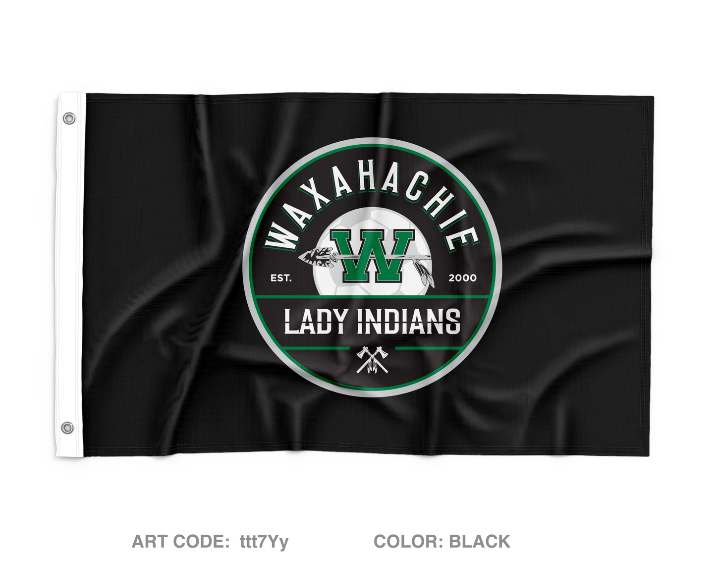 Waxahachie Lady Indian Soccer Wall Flag - ThpTnN