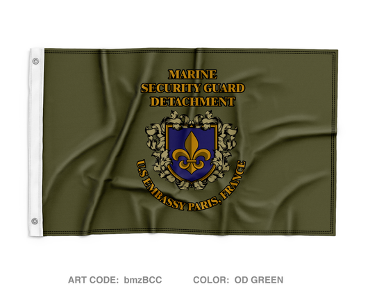 Marine Security Guard Detachment Paris, France Wall Flag - bmzBCC