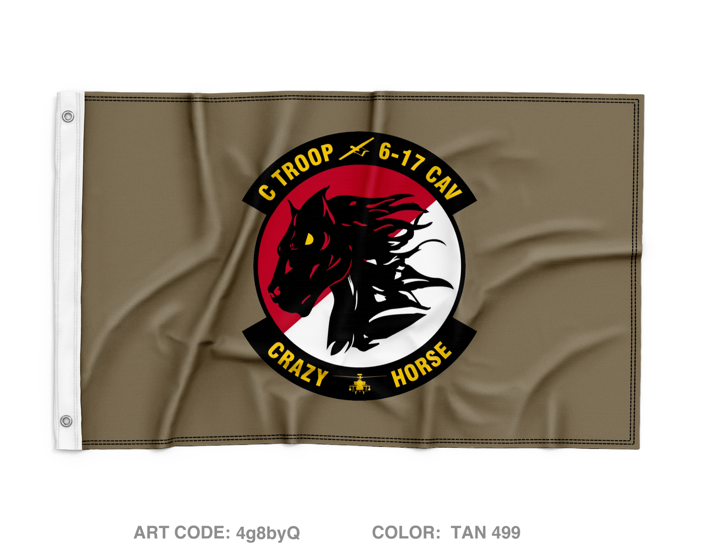 C TRP, 6-17 ACS, 4th CAB, 4th ID Wall Flag - 4g8byQ