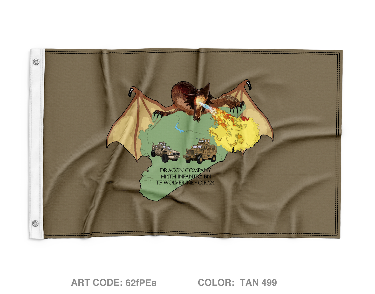 D Co, 1 BN, 114th IN Store 1 Wall Flag - 62fPEa