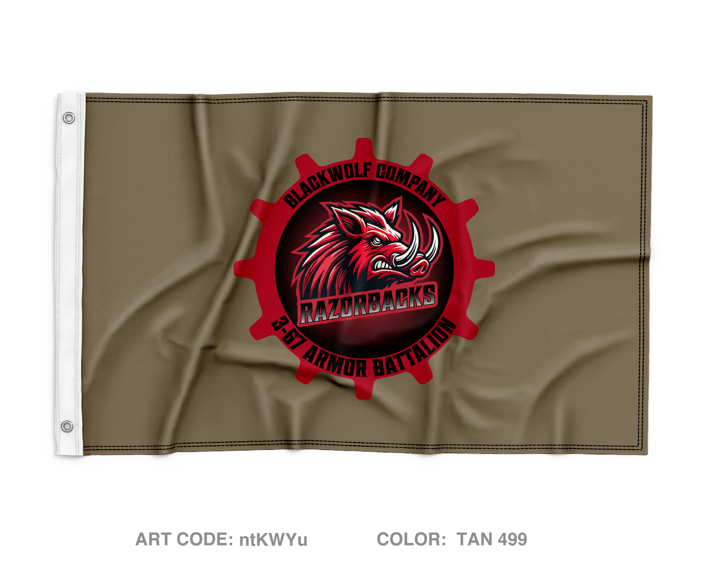 1 PLT, B CO. 3-67AR, 2BDE, 3ID Wall Flag - ntKWYu