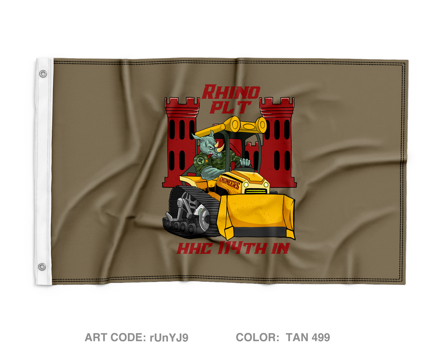 Bravo Company 1-114th Wall Flag - rUnYJ9