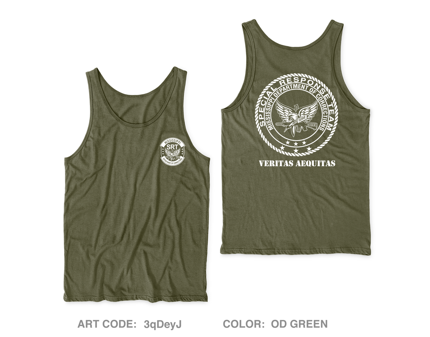 Mississippi Department of Corrections Special Response Team Core Men's Performance Tank Top - 3qDeyJ