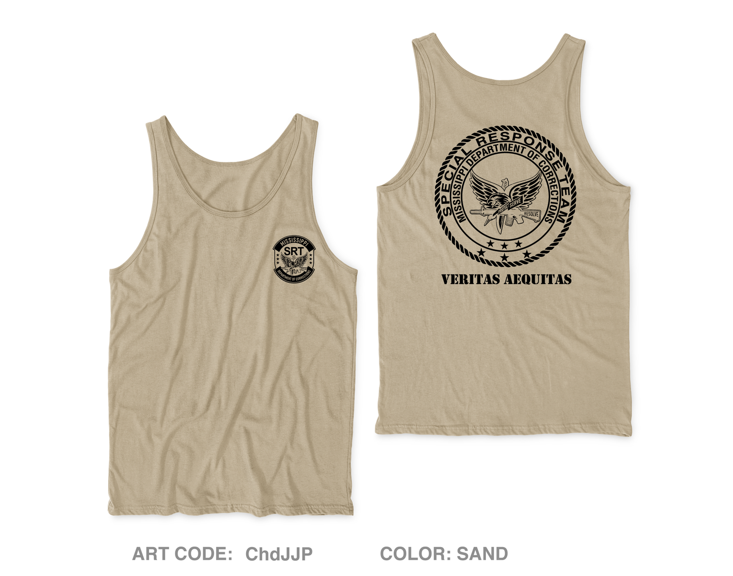 Mississippi Department of Corrections Special Response Team Core Men's Performance Tank Top - ChdJJP