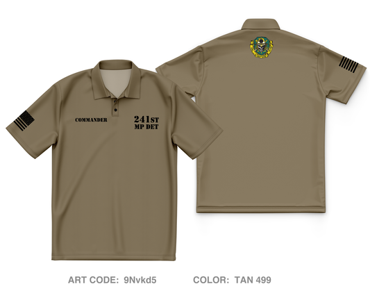 241st Military Police DET Core Men's SS Performance Polo - 9Nvkd5