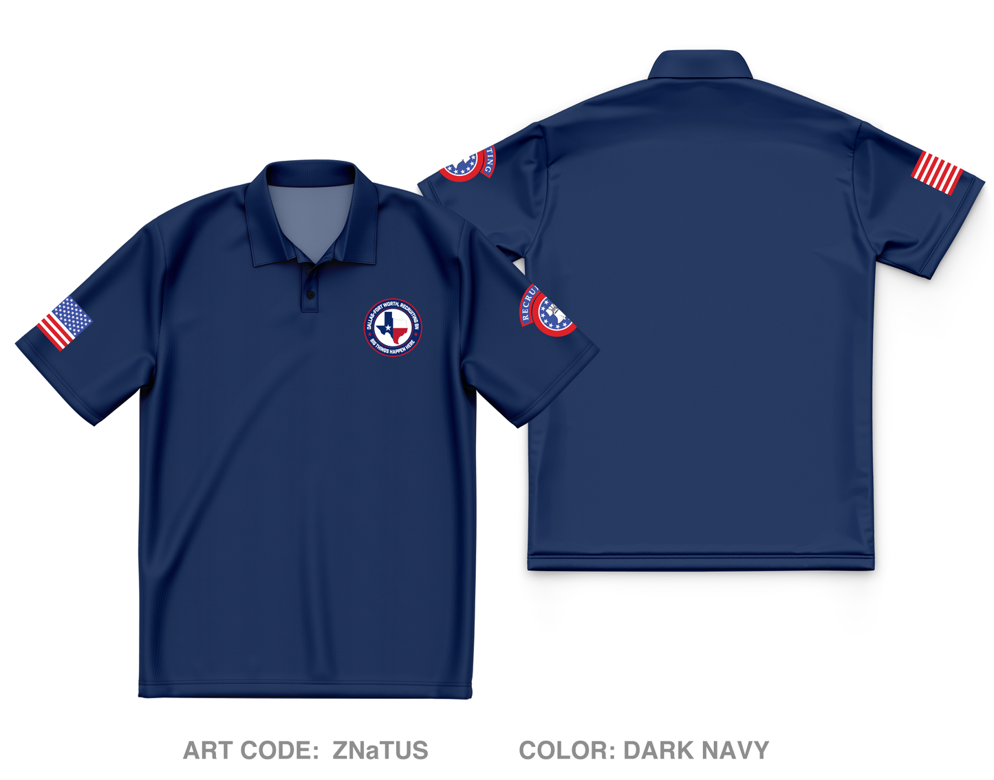 Dallas Fort Worth Recruiting Battalion Core Men's SS Performance Polo - ZNaTUS