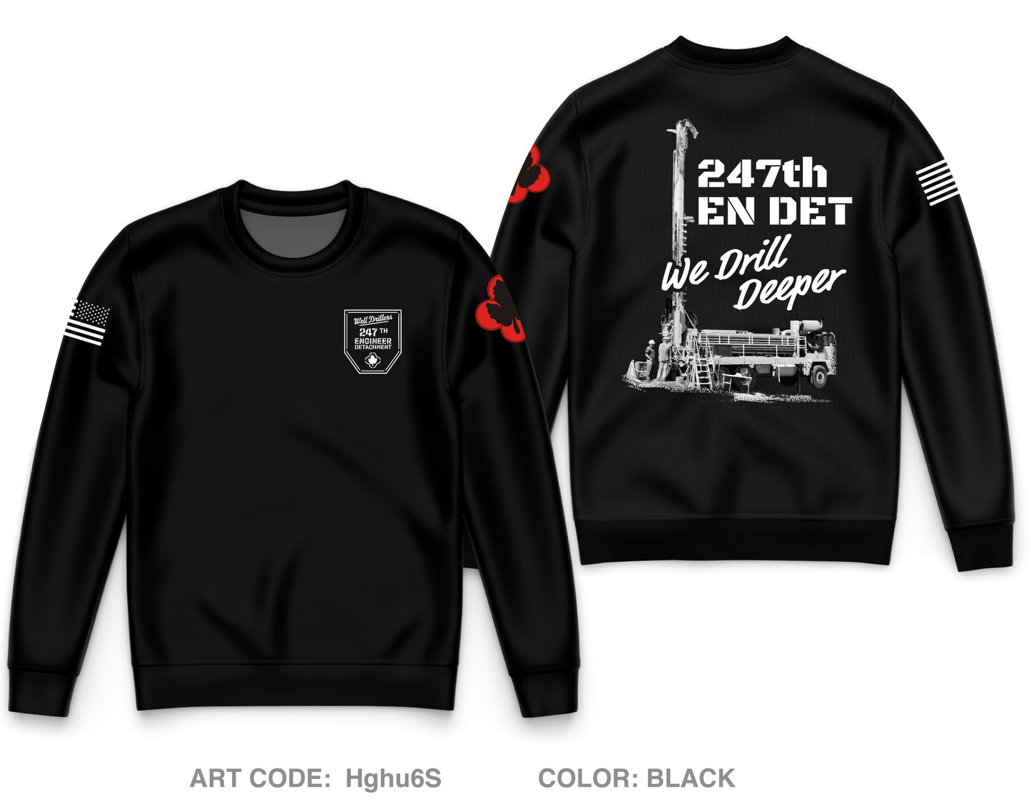 247th EN DET WD Core Men's Crewneck Performance Sweatshirt - Hghu6S