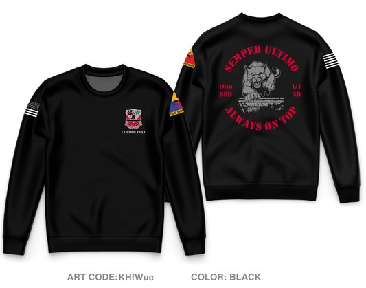 CUSTOM 16th Brigade Engineer Battalion, 1-1AD Core Men's Crewneck Performance Sweatshirt - KHfWuc