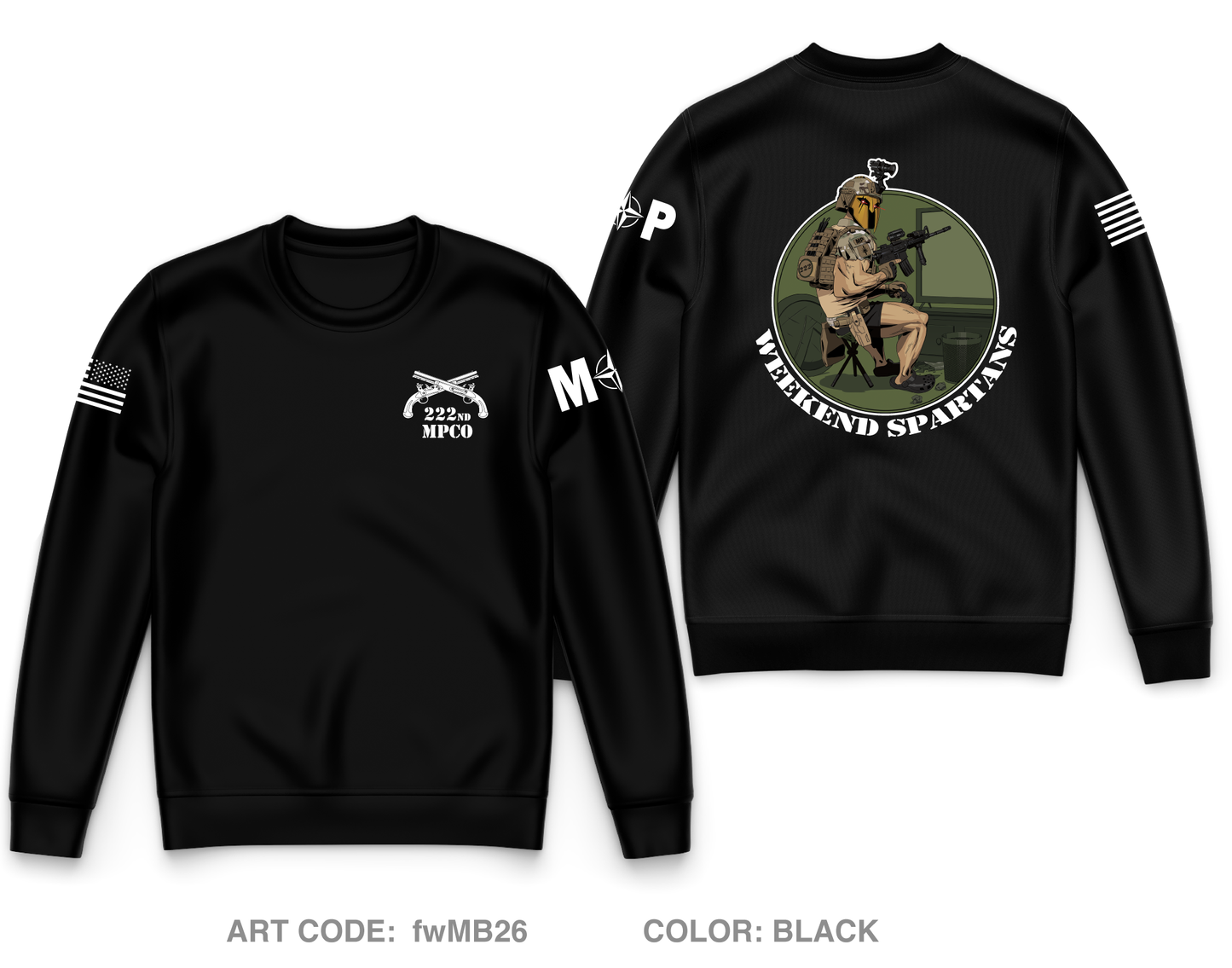 222 Military Police Company Core Men's Crewneck Performance Sweatshirt - fwMB26