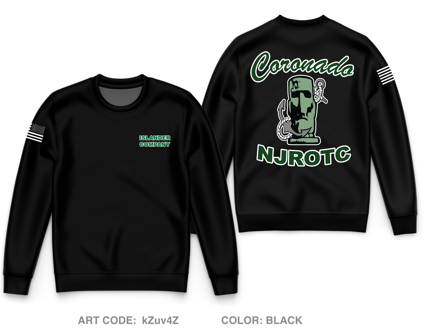 Coronado High School Navy JROTC Core Men's Crewneck Performance Sweatshirt - kZuv4Z