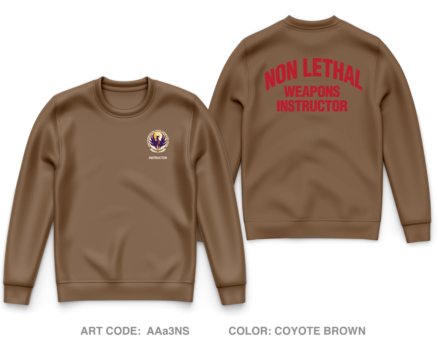 DoD Interservice Non-Lethal Weapons Instructor Course Fort Leonard Wood Core Men's Crewneck Performance Sweatshirt - AAa3NS