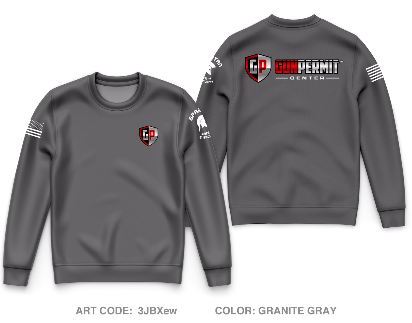 Gun Permit Center Core Men's Crewneck Performance Sweatshirt - 3JBXew