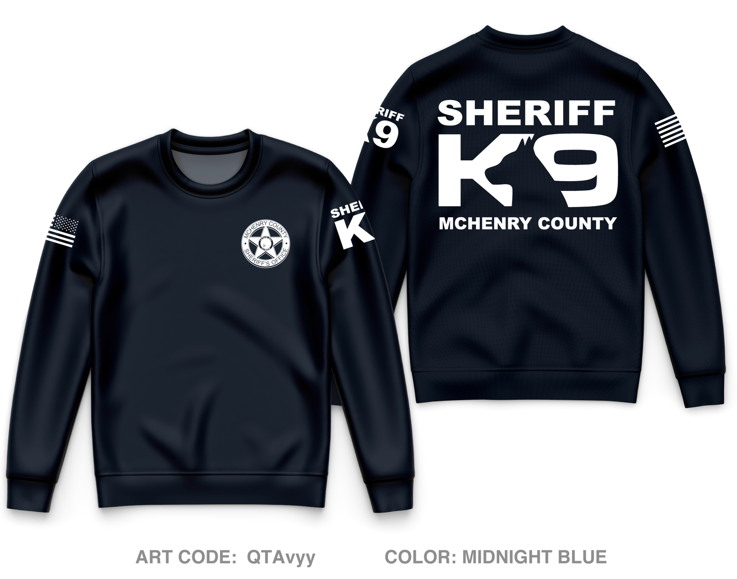 MCSO K-9 Unit Core Men's Crewneck Performance Sweatshirt - QTAvyy