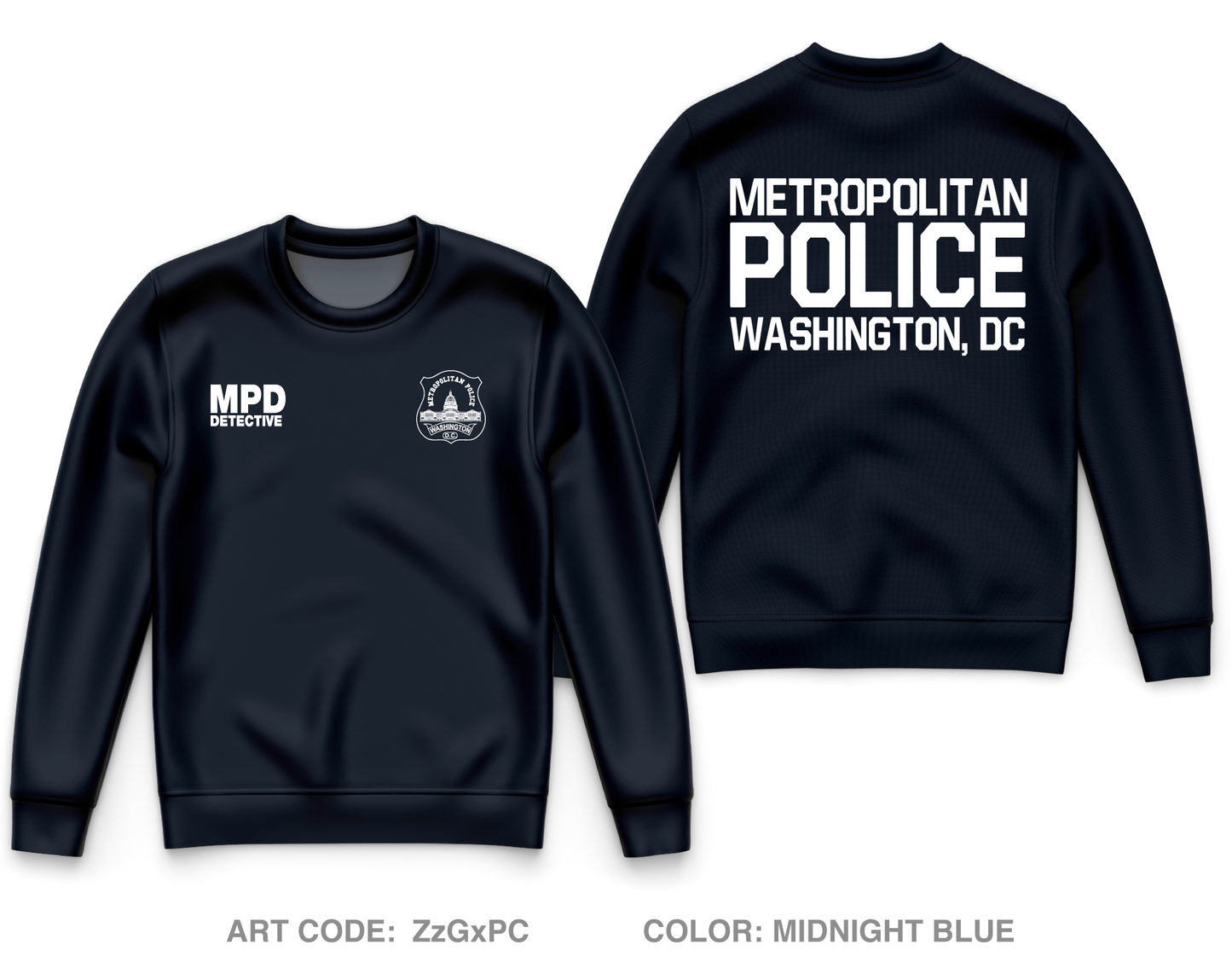 Metropolitan Police Department - DC Core Men's Crewneck Performance Sweatshirt - ZzGxPC