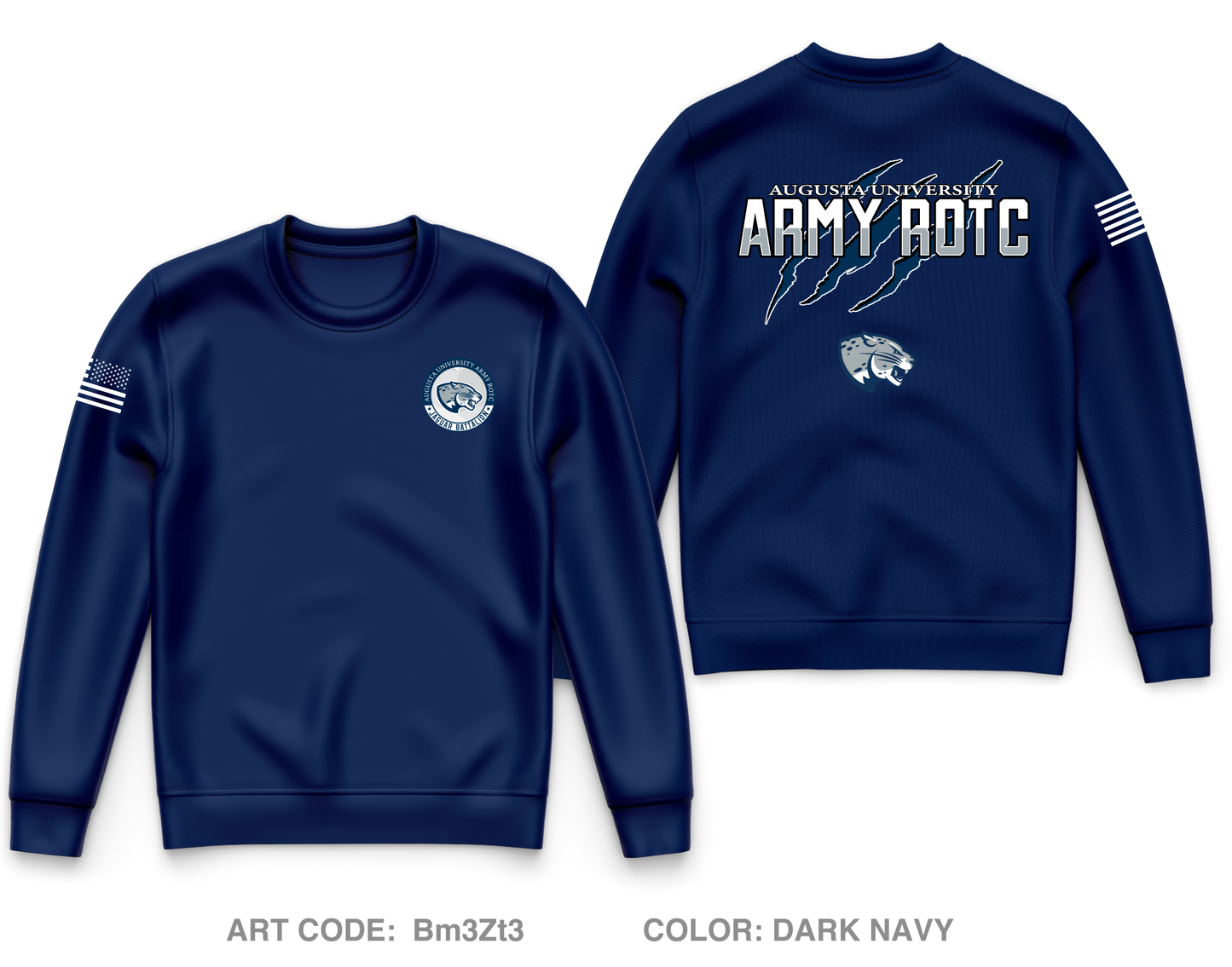 Augusta University Army ROTC Core Men's Crewneck Performance Sweatshirt - Bm3Zt3