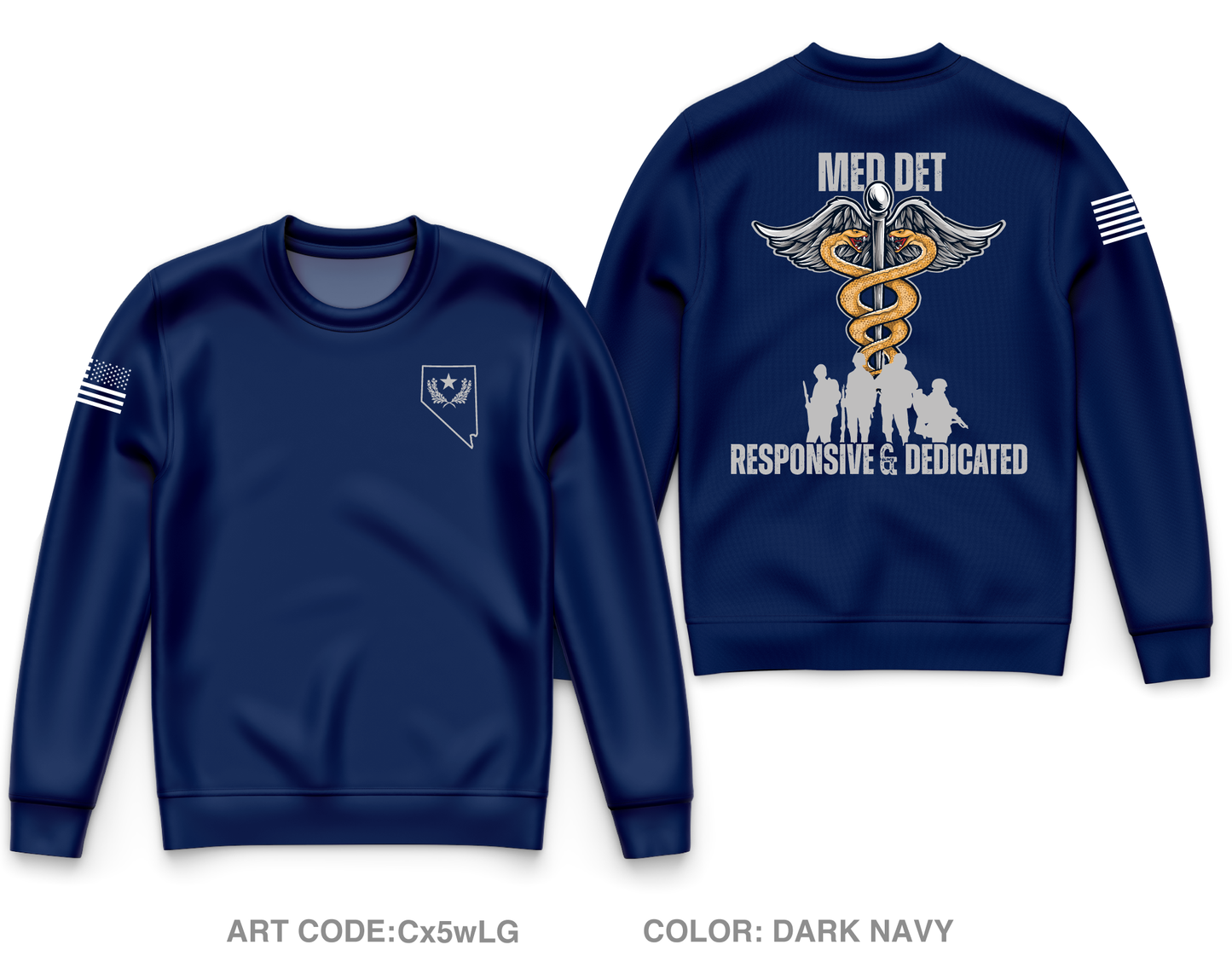 Nevada Army National Guard Medical Detachment Core Men's Crewneck Performance Sweatshirt - Cx5wLG