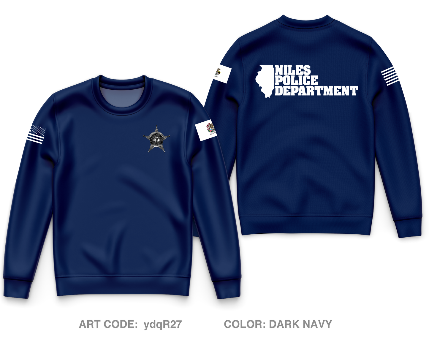 Niles Police Department Core Men's Crewneck Performance Sweatshirt - ydqR27