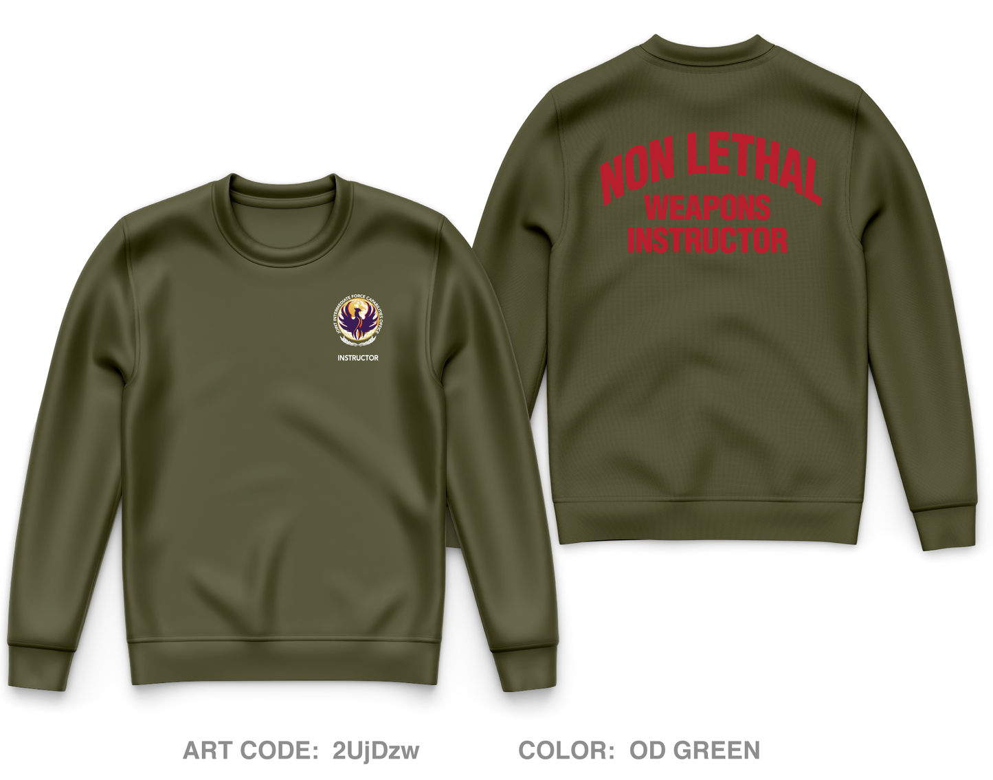 DoD Interservice Non-Lethal Weapons Instructor Course Fort Leonard Wood Core Men's Crewneck Performance Sweatshirt - 2UjDzw