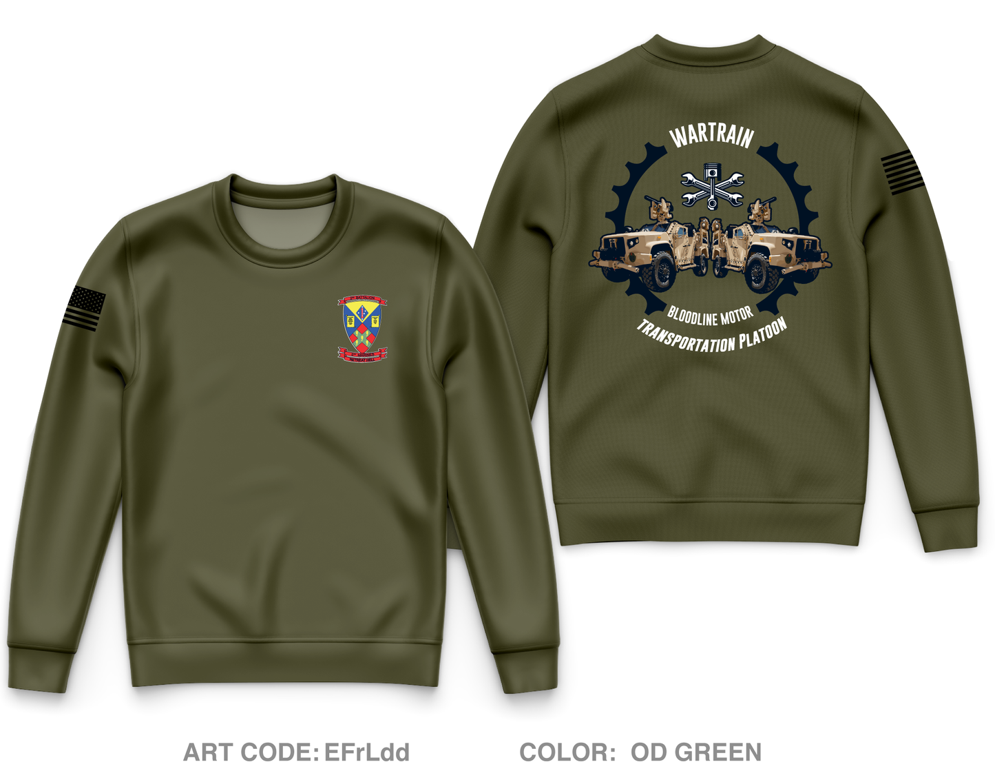 2nd Battalion 5th Marines Core Men's Crewneck Performance Sweatshirt - EFrLdd