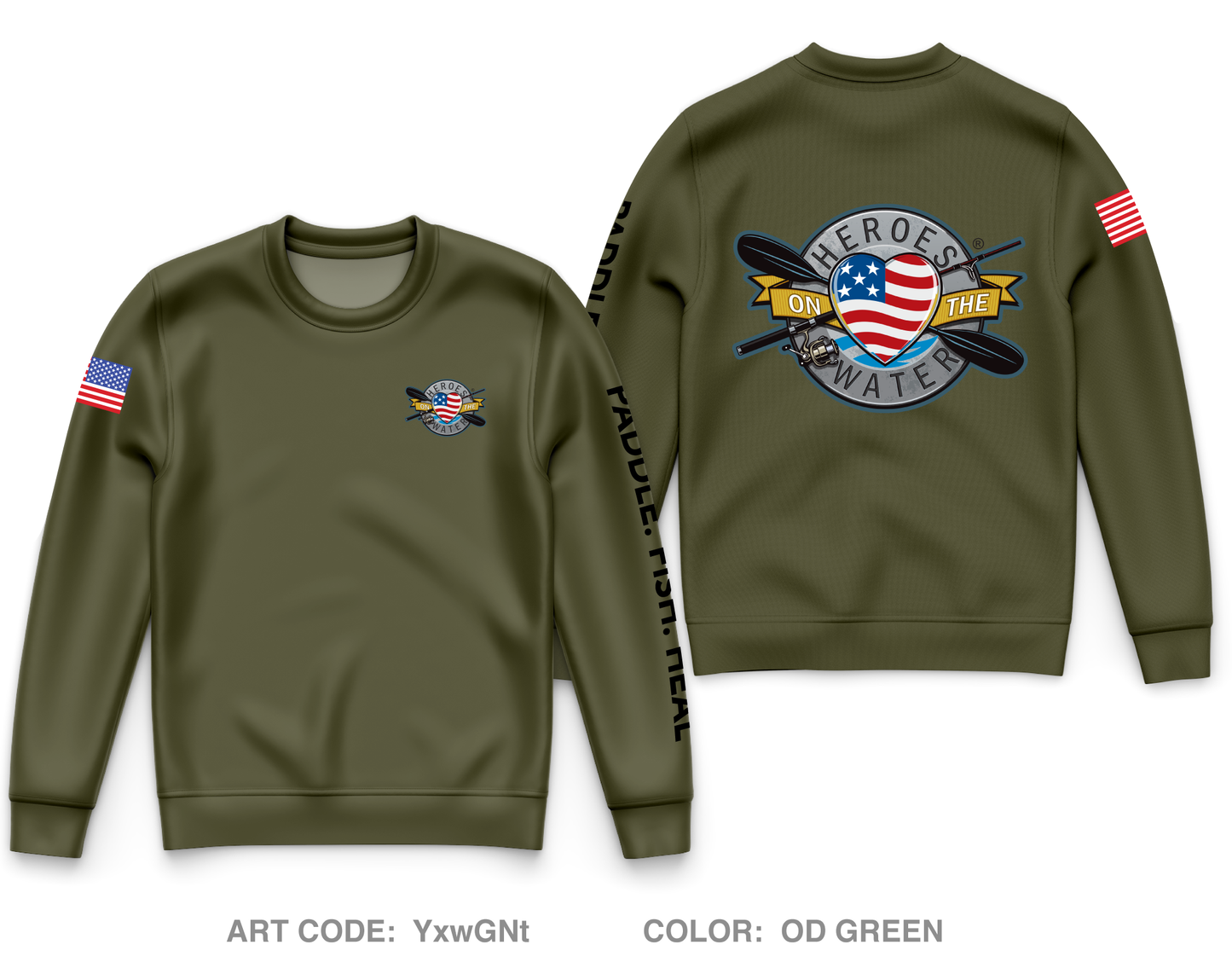 Heroes on the Water - Avila Beach Chapter Core Men's Crewneck Performance Sweatshirt - YxwGNt