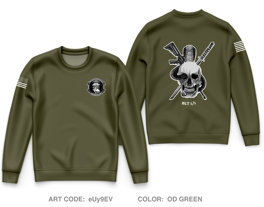 1st Platoon C Company 4th LAR Core Men's Crewneck Performance Sweatshirt - eUy9EV