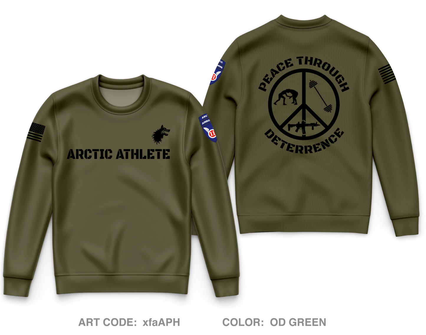 Arctic Athlete Program, 1|11 Arctic Airborne Core Men's Crewneck Performance Sweatshirt - xfaAPH