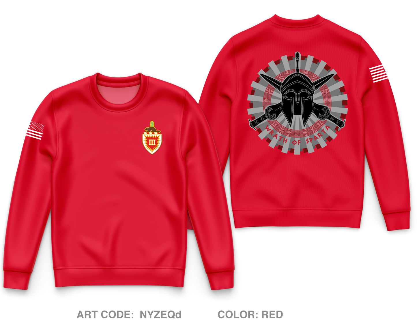 HHC | 3 EN SPARTANS Core Men's Crewneck Performance Sweatshirt - NYZEQd