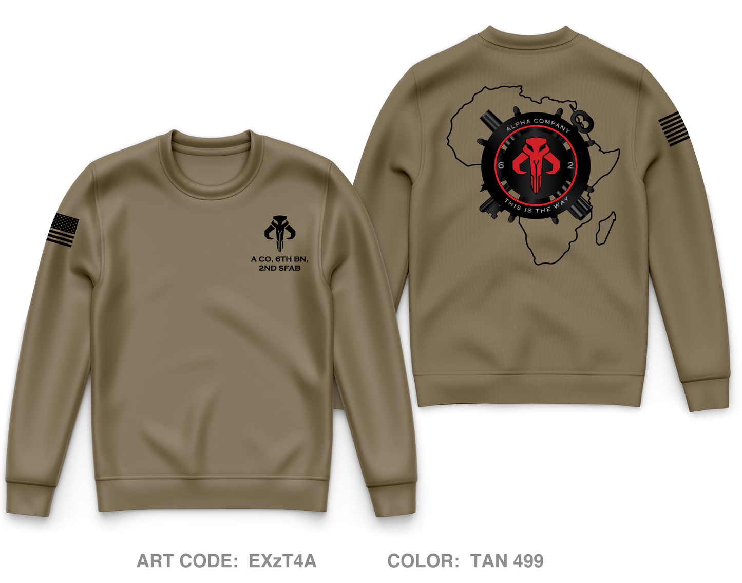 A CO, 6TH BN, 2ND SFAB Core Men's Crewneck Performance Sweatshirt - EXzT4A