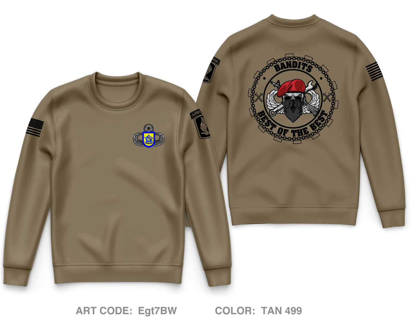 B Co, 173rd BSB (A), 173rd IBCT (A) Core Men's Crewneck Performance Sweatshirt - Egt7BW