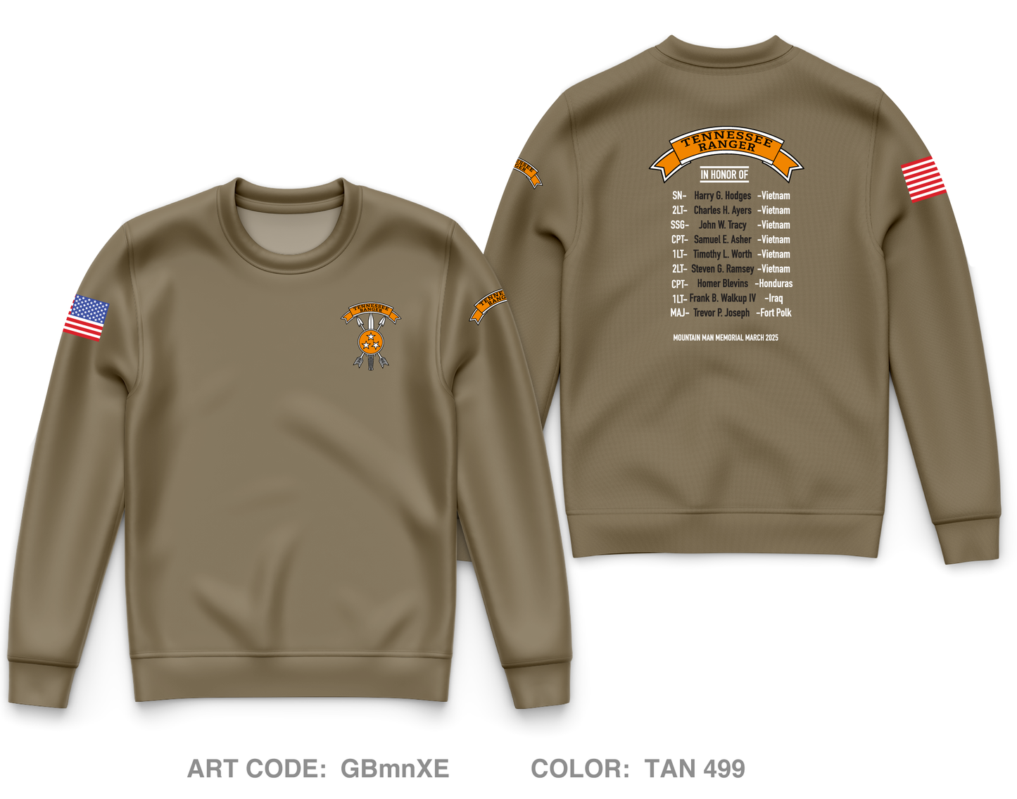 Tennessee Ranger Company Store 1 Core Men's Crewneck Performance Sweatshirt - GBmnXE