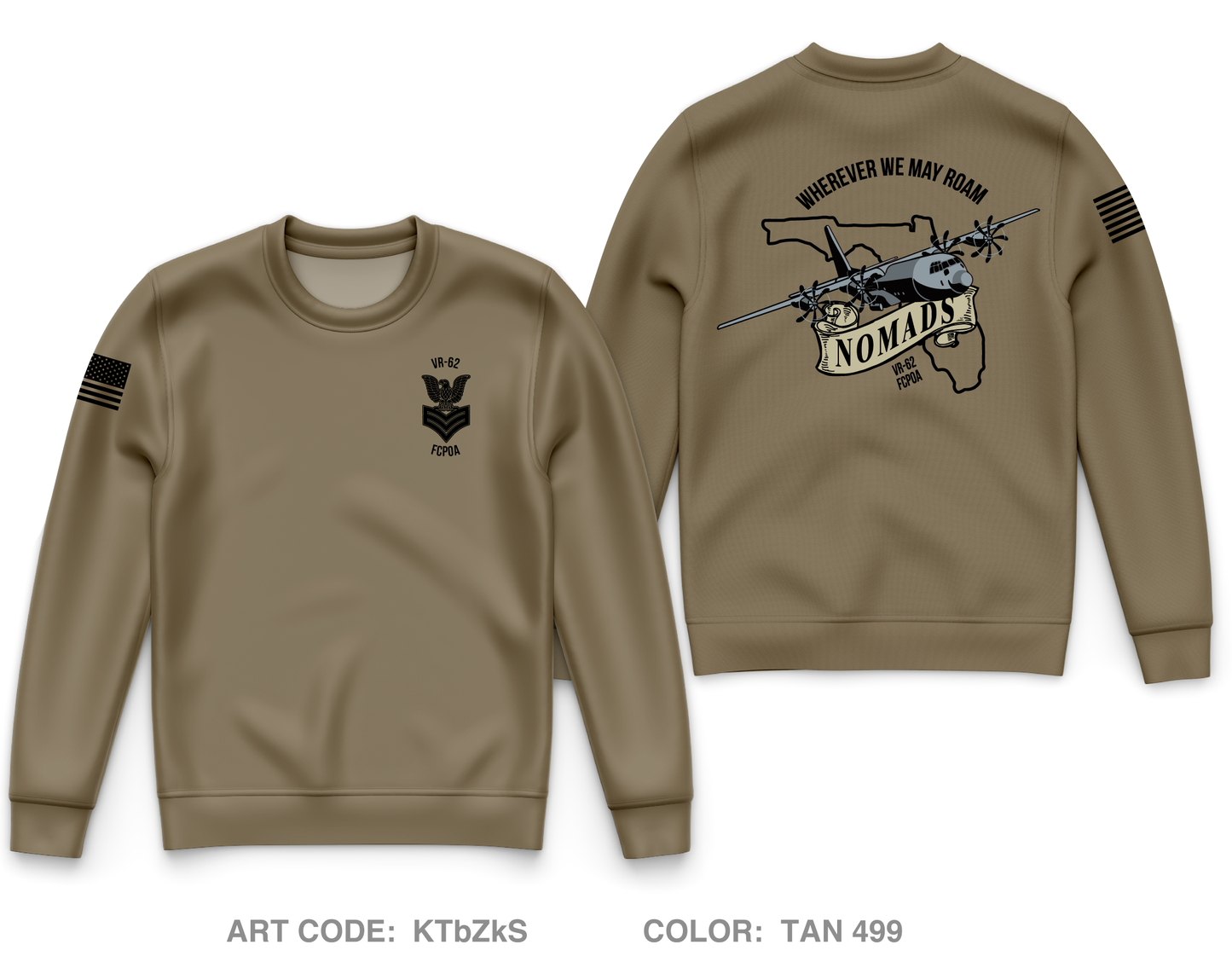 Fleet Logostics Support Squadron 62 (VR-62) Core Men's Crewneck Performance Sweatshirt - KTbZkS