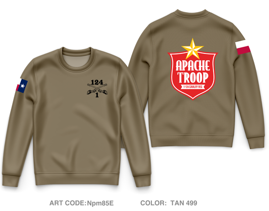 A Troop 1|124th Cavalry Reg Core Men's Crewneck Performance Sweatshirt - Npm85E