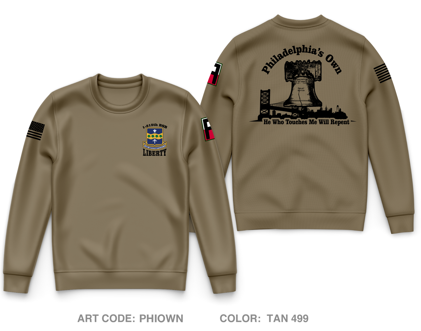 1-315TH BSB (LIBERTY) Core Men's Crewneck Performance Sweatshirt - PHIOWN