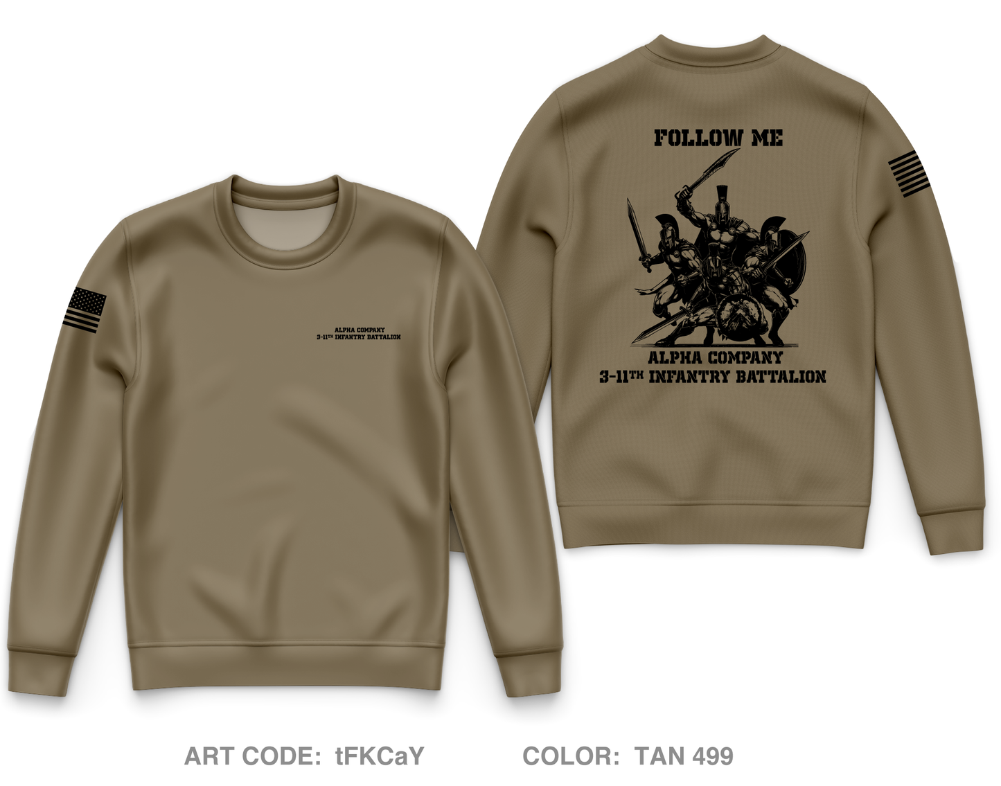 A CO 3-11th OCS Infantry Brigade Core Men's Crewneck Performance Sweatshirt - tFKCaY