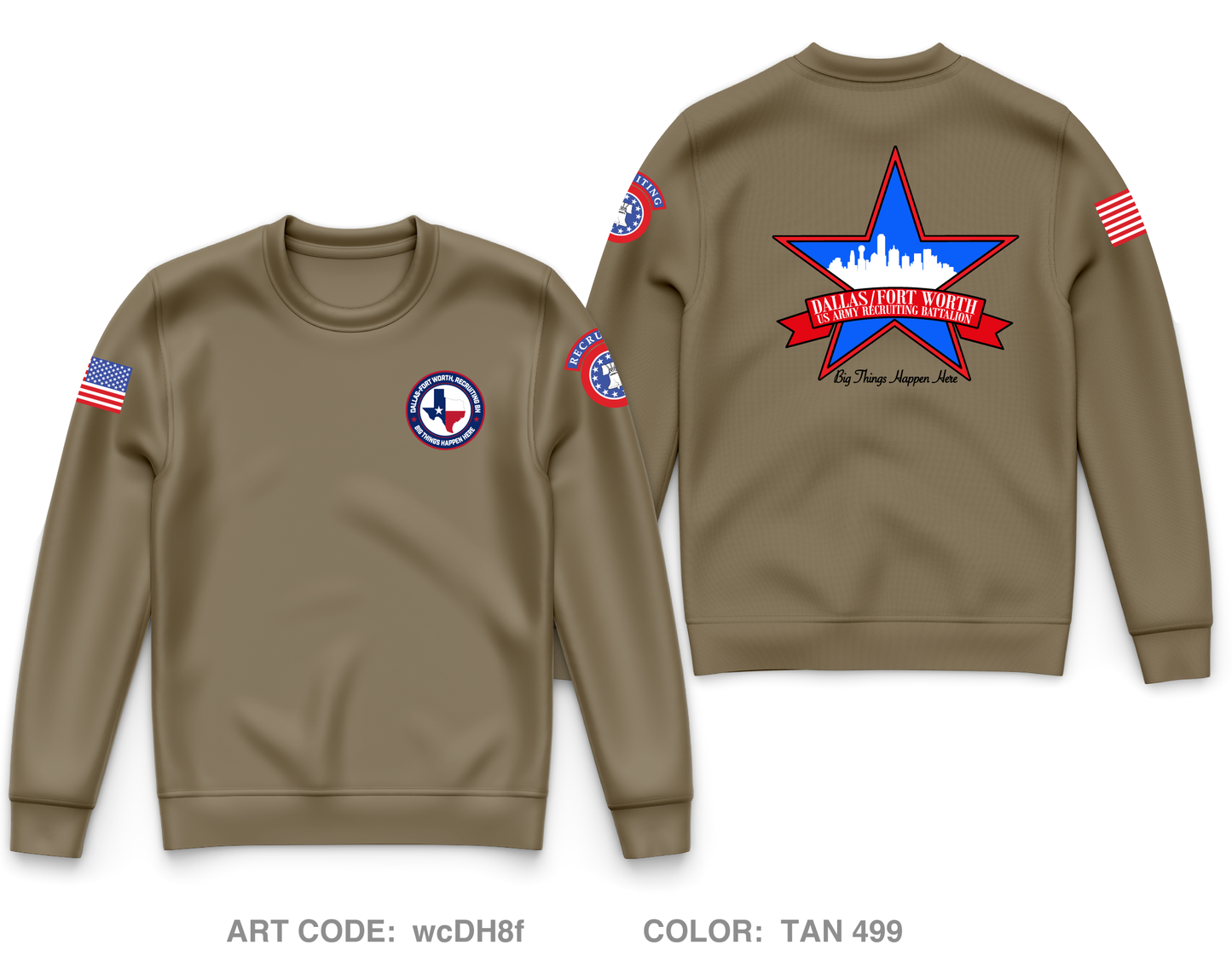 Dallas Fort Worth Recruiting Battalion Core Men's Crewneck Performance Sweatshirt - wcDH8f