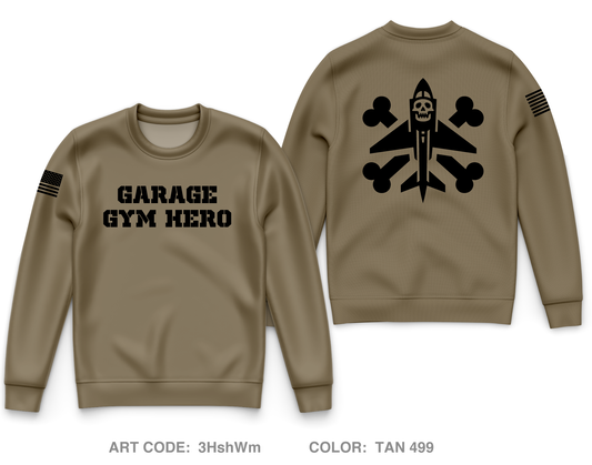 Garage Gym Hero Core Men's Crewneck Performance Sweatshirt - 3HshWm