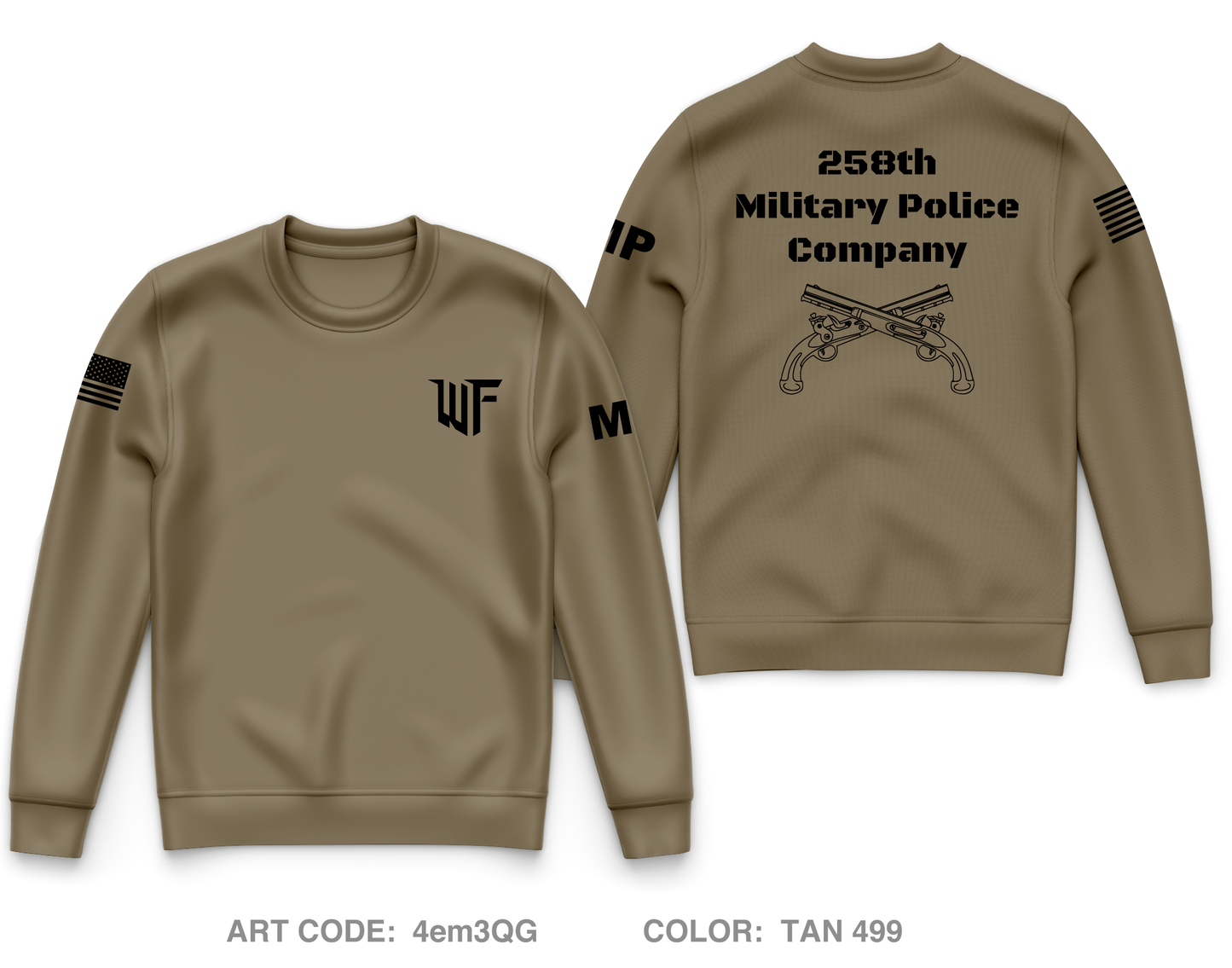 258 Military Police Company Core Men's Crewneck Performance Sweatshirt - 4em3QG