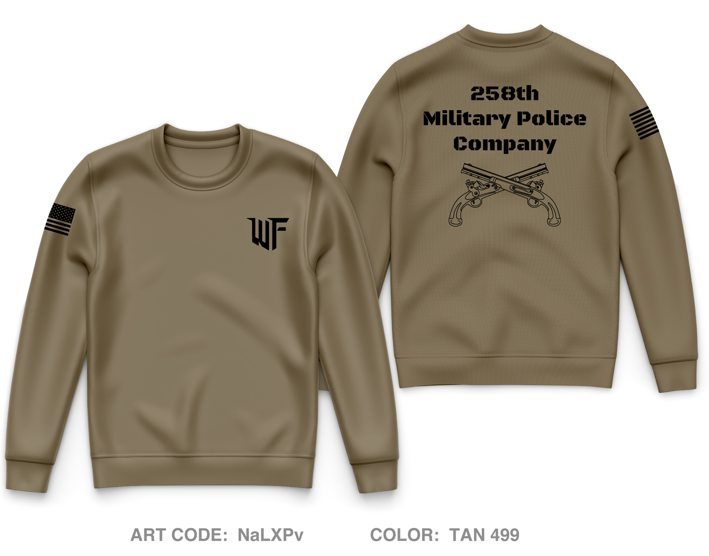 258 Military Police Company Core Men's Crewneck Performance Sweatshirt - NaLXPv