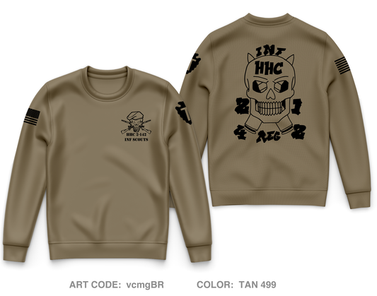 HHC 2-142 INF SCOUTS Core Men's Crewneck Performance Sweatshirt - vcmgBR