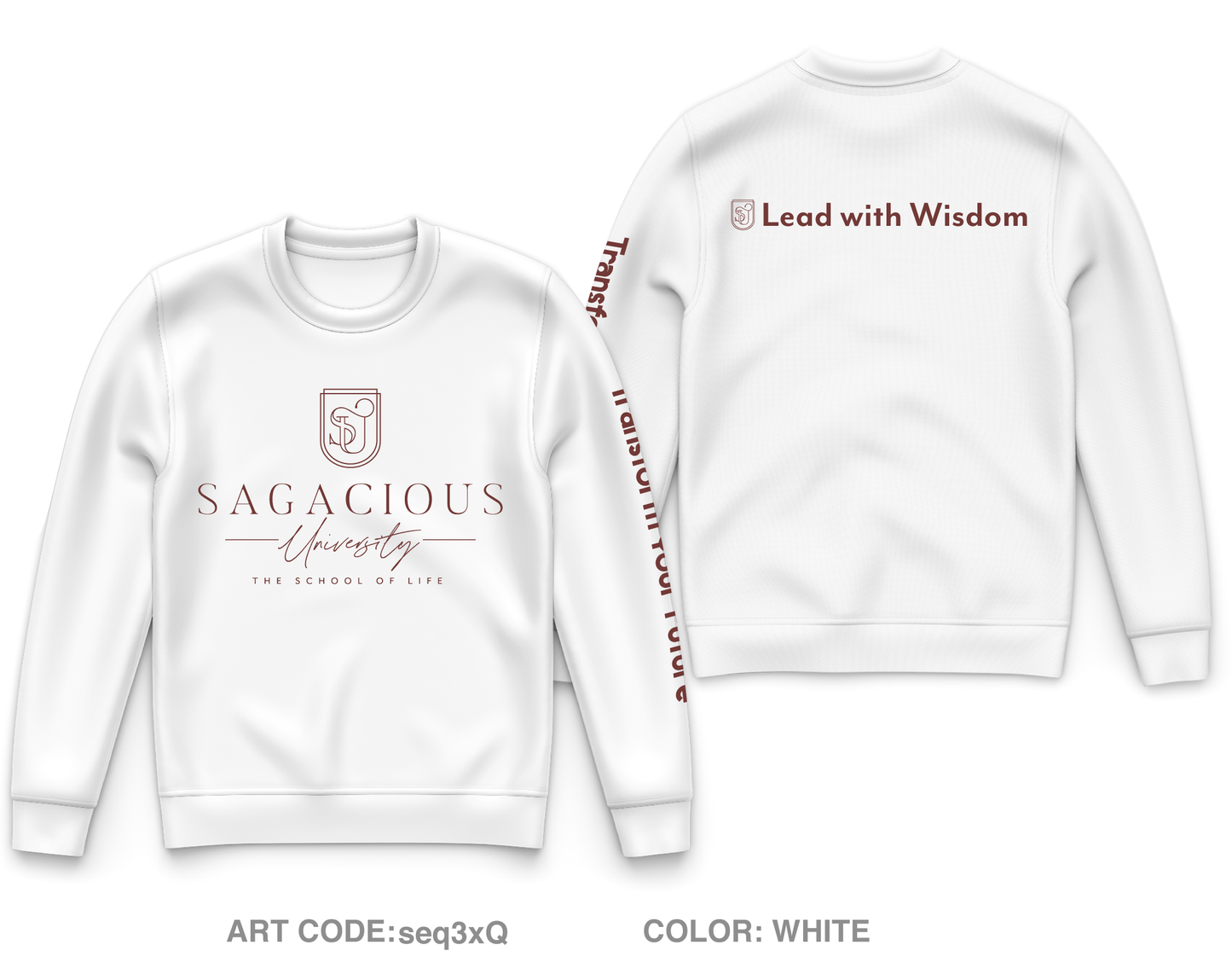 Sagacious University Core Men's Crewneck Performance Sweatshirt - seq3xQ