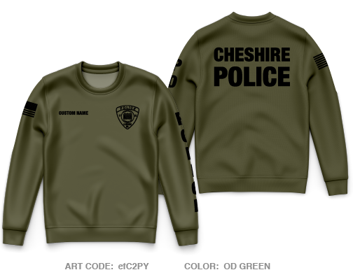 CUSTOM Cheshire Police Department Core Men's Crewneck Performance Sweatshirt - efC2PY